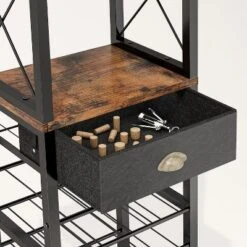 Itopfox 4-Tier Freestanding Wine Rack With Tabletop, Glass Holder, Storage Drawer For Liquor & Glasses, Industrial Style Bar Cabinet For Living Room 13 Itopfox 4-Tier Freestanding Wine Rack With Tabletop, Glass Holder, Storage Drawer For Liquor & Glasses, Industrial Style Bar Cabinet For Living Room -Kitchen Chef GUEST 6b79fc68 115d 40e7 bf0c c68b771826e8