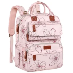 Itopfox Pink Floral Diaper Backpack For Girls, Large Waterproof Baby Bag With Insulated Pockets, Stroller Straps, Travel Holiday -Kitchen Chef GUEST 6bb1bae9 30b4 4217 a61f 0b4d14430b14