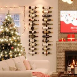 Itopfox 12 Bottle Wall-Mounted Wine Rack, Detachable Storage Organizer Used As One Or Four, DIY Wall Hanging Bottle Holder For Dining Room, Bar -Kitchen Chef GUEST 6c9f0e77 96cd 4da1 8bf8 246c948c53d5