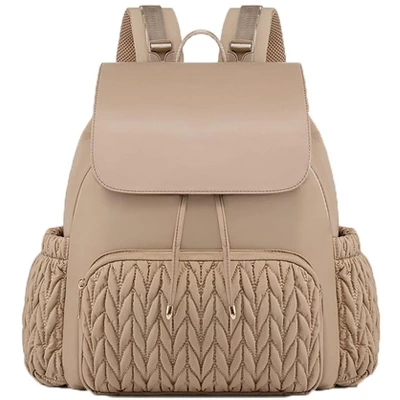 Itopfox Small Baby Diaper Backpack, Water-Resistant Travel Bag For Mom With Changing Pad, Stroller Straps, Lightweight & Stylish - Khaki 9 Itopfox Small Baby Diaper Backpack, Water-Resistant Travel Bag For Mom With Changing Pad, Stroller Straps, Lightweight & Stylish - Khaki - Image 7