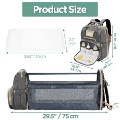 Itopfox Diaper Bag Backpack With Changing Station, Baby Shower Gift, Unisex Design For Parents, Multiple Pockets, Waterproof -Kitchen Chef GUEST 6d8a5eca 23a8 40a9 b3f7 514e7a526c16