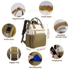 Itopfox Large Capacity Diaper Backpack For Parents With Multiple Pockets, Insulated Compartments, And Stroller Hooks, Beige -Kitchen Chef GUEST 6de9c511 4f8d 49ca a1d1 d1dd08de4a35
