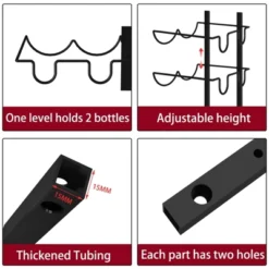 Itopfox 24 Bottle Wall Mounted Wine Rack, Adjustable Height For Wine, Liquor, Champagne, Matte Black Metal Rack For Kitchen, Bar, Wine Cellar -Kitchen Chef GUEST 6e13b896 1c88 4b02 9cd3 8308d33fbd39