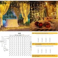 Itopfox 200 LED Curtain Lights For Bedroom, Hanging String Light Outdoor, Fairy Lights Indoor For Christmas, Dorm, Wall, Backdrop, Window, Wedding -Kitchen Chef GUEST 6e2f24ea 9b80 424e a720 3a9c16b80bc0