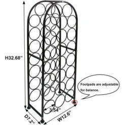 Itopfox 23 Bottle Arched Freestanding Floor Metal Wine Rack Holder Stand For Kitchen Bar Cellar Dining Room Black -Kitchen Chef GUEST 6f142125 524c 4744 9513 98072eb31957