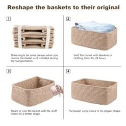 Itopfox 3 Pack Small Storage Baskets For Organizing, Cute Woven Decorative Gift Baskets For Shelves, Mini Closet Organizer Bins With Handles 15 Itopfox 3 Pack Small Storage Baskets For Organizing, Cute Woven Decorative Gift Baskets For Shelves, Mini Closet Organizer Bins With Handles -Kitchen Chef GUEST 6f748844 38f8 4fa2 bb8c e973fefbc0ba
