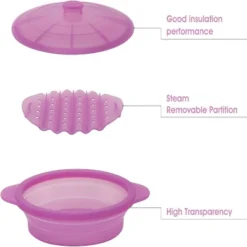 Itopfox Microwave Steamer Cooker Collapsible Bowl With Handle & Lid For Vegetables, Fish, Meal Prep - BPA Free, Dishwasher Safe, Easy Storage, Purple -Kitchen Chef GUEST 6fcb6efc 973c 4c1e 802a 18505c1a9cdd