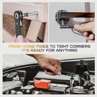 Itopfox Right Angle Ratcheting Screwdriver Set - 90 Degree Offset Mini Ratchet Wrench With Bit Socket For Tight Spaces, Cool Gadgets EDC Gear Tool 4 Itopfox Right Angle Ratcheting Screwdriver Set - 90 Degree Offset Mini Ratchet Wrench With Bit Socket For Tight Spaces, Cool Gadgets EDC Gear Tool - Image 2