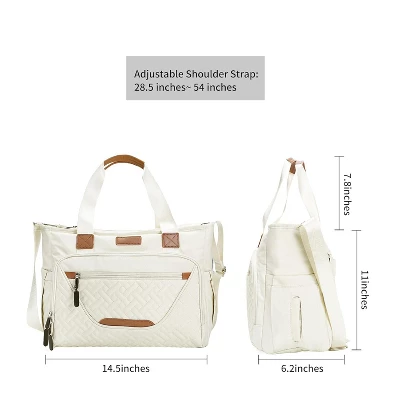 Itopfox Large Diaper Tote Bag With Laptop Compartment, Insulated Pockets, Multiple Storage For Baby Essentials, Travel Friendly 4 Itopfox Large Diaper Tote Bag With Laptop Compartment, Insulated Pockets, Multiple Storage For Baby Essentials, Travel Friendly - Image 2