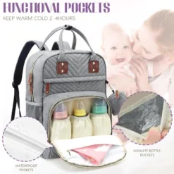Itopfox Diaper Backpack For Baby Essentials, Multi-Function Waterproof Travel Tote With Stroller Straps & Pacifier Case - Grey -Kitchen Chef GUEST 7211210e dd30 49e2 8edc 18d779db5ad2