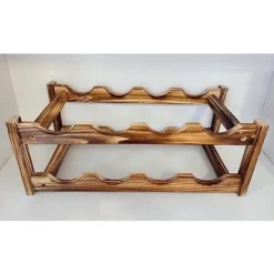 Itopfox 8-Bottle Wine Rack - Premium Carbonized Pine Wood, Two-Tier Countertop Design For Kitchen, Dining Room Or Bar -Kitchen Chef GUEST 722666ff da0e 4cbe a9f5 658a6e14c908