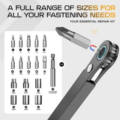 Itopfox Right Angle Ratcheting Screwdriver Set - 90 Degree Offset Mini Ratchet Wrench With Bit Socket For Tight Spaces, Cool Gadgets EDC Gear Tool 3 Itopfox Right Angle Ratcheting Screwdriver Set - 90 Degree Offset Mini Ratchet Wrench With Bit Socket For Tight Spaces, Cool Gadgets EDC Gear Tool