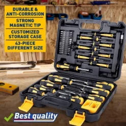 Itopfox Magnetic Screwdrivers Set With Case, 43-piece Includes Slotted, Phillips, Hex, Pozidriv, Torx & Precision Screwdriver Set, Magnetizer Tools -Kitchen Chef GUEST 755d9d15 8896 42e8 8c51 188effb7165d