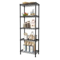Itopfox 5-Tier Adjustable Wire Shelving Unit For Kitchen, Closet, Laundry, Bathroom, Pantry Organization With Narrow Mesh Gaps, Black -Kitchen Chef GUEST 771b26b0 a958 42ea 9fdb a8b0d118e748