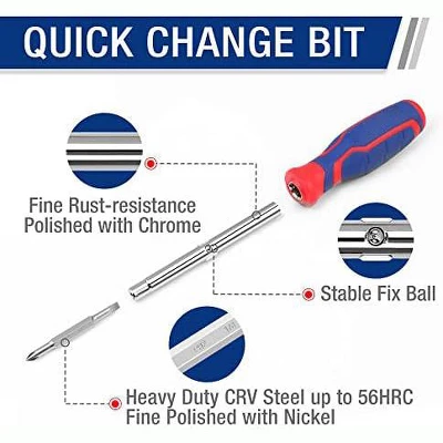 Itopfox 15-in-1 Multi-bit Screwdriver Set With Ergonomic Handle, Includes Slotted, Phillips, Torx, And Square Bits For Versatile Use 7 Itopfox 15-in-1 Multi-bit Screwdriver Set With Ergonomic Handle, Includes Slotted, Phillips, Torx, And Square Bits For Versatile Use - Image 5