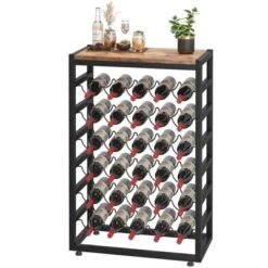 Itopfox 6-Tier Free Standing Wine Rack With Wooden Table Top, Sturdy Metal Bottle Holder For Kitchen Bar Pantry, Holds 30 Bottles -Kitchen Chef GUEST 78a80011 e349 44b6 8512 8630b794dd8a