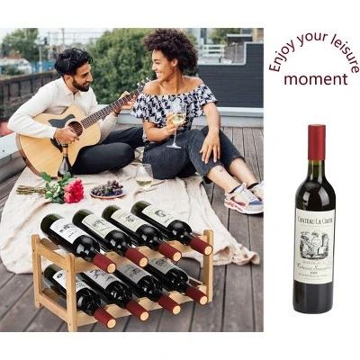 Itopfox 2-Tier Bamboo Wine Rack - Eco-Friendly, Space-Saving Storage For 8 Bottles, Easy Assembly For Kitchen, Pantry, Bar, Or Home Decor 3 Itopfox 2-Tier Bamboo Wine Rack - Eco-Friendly, Space-Saving Storage For 8 Bottles, Easy Assembly For Kitchen, Pantry, Bar, Or Home Decor
