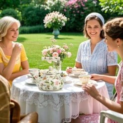 Itopfox Vintage Enamel Tea Kettle, Green Floral Steel Teapot With Cool Touch Porcelain Handle For Stovetop, Home Kitchen Decor, Gift For Housewarming -Kitchen Chef GUEST 78db4a33 af99 440d a300 04bb4c019fe1