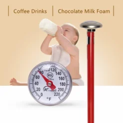 Itopfox Instant Read Dial Thermometer For Coffee Drinks, Chocolate Milk Foam, Stainless Steel With Temperature Clamp -Kitchen Chef GUEST 799fbd14 d3bb 4f89 8b68 8e70e1a92ff0