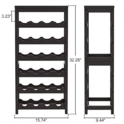 Itopfox 24 Bottle Freestanding Wine Rack With Table Top, 6 Tier Bamboo Wine Shelf For Kitchen, Bar, Dining Room, Living Room - Dark Brown -Kitchen Chef GUEST 7a6607be f55d 4dba be0e 3dedad571659