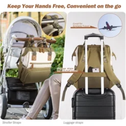 Itopfox Large Capacity Diaper Backpack For Parents With Multiple Pockets, Insulated Compartments, And Stroller Hooks, Beige -Kitchen Chef GUEST 7afc68dd 48b3 46d2 bef1 b37b508f4712