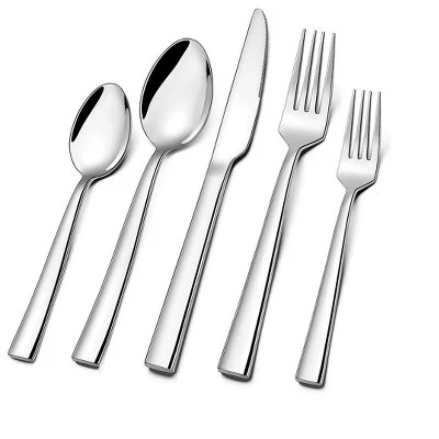 Itopfox Silverware Set For 2, 10-Piece Stainless Steel Flatware Cutlery Set, Square Edge Kitchen Utensil With Knives, Forks, Spoons, Dishwasher Safe 11 Itopfox Silverware Set For 2, 10-Piece Stainless Steel Flatware Cutlery Set, Square Edge Kitchen Utensil With Knives, Forks, Spoons, Dishwasher Safe - Image 9