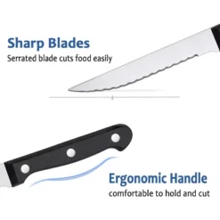Itopfox Steak Knives Set Of 16 With Serrated Stainless Steel Blades, Triple Rivet Handles, Dishwasher Safe For Home, Restaurant, Parties -Kitchen Chef GUEST 7edb2022 17e3 4910 aa8d e6896eafaeb8