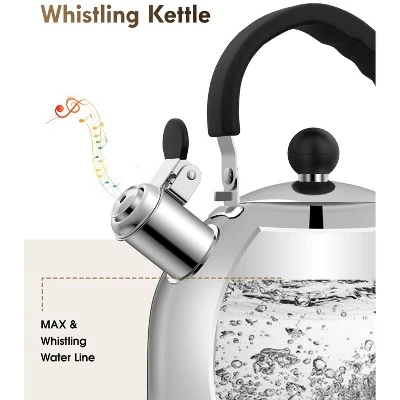 Itopfox Stainless Steel Tea Kettle For Stove Top With Efficient Heating, Audible Whistle & Safe Handle - 2 Quart Camping Kettle 4 Itopfox Stainless Steel Tea Kettle For Stove Top With Efficient Heating, Audible Whistle & Safe Handle - 2 Quart Camping Kettle - Image 2