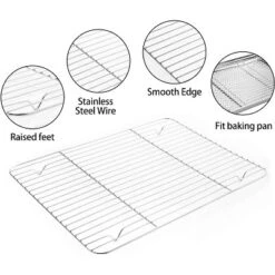 Itopfox Stainless Steel Baking Sheet Set With Cooling Racks & Silicone Mats, 9-Piece Oven Cookie Pan Kit For Easy Cleaning & Versatile Baking Needs -Kitchen Chef GUEST 8190de8a d026 4c47 8789 6e4573e4042f