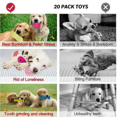 Itopfox 20Pcs Puppy Chew Toys For Teething, Dog Toys With Rope, Toothbrush, Treat Balls, Plush & Squeaky Toys For Small Medium Dogs 6 Itopfox 20Pcs Puppy Chew Toys For Teething, Dog Toys With Rope, Toothbrush, Treat Balls, Plush & Squeaky Toys For Small Medium Dogs - Image 4