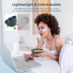 Itopfox Wheat Straw Dinnerware Set, 36-Piece Unbreakable Plates & Bowls, Eco-Friendly & Microwave Safe, Ideal For Camping, Picnics & Home Use -Kitchen Chef GUEST 8210299e 1657 41b3 ba45 c191e7992654