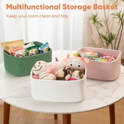 Itopfox 4 Pack Woven Rope Storage Baskets For Organizing Shelves, Books, Clothes, Decorative Basket For Living Room, Nursery, Bedroom, Gift Basket -Kitchen Chef GUEST 834456c4 95b9 4bb4 bf97 cac37fabae76