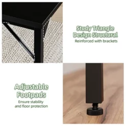 Itopfox 40 Inch Computer Desk, Home Office Study Writing Table, Simple PC Gaming Desk With Adjustable Feet, Black -Kitchen Chef GUEST 83c42bd2 15a7 469f bcc6 849b14af116c
