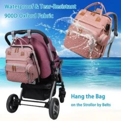 Itopfox Baby Diaper Backpack With Changing Station, Large Capacity Waterproof Diaper Bag For Parents, USB Port & Stroller Straps, Pink -Kitchen Chef GUEST 840b3704 8699 4451 8e87 7c2499adf031