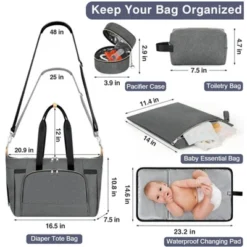Itopfox Large Diaper Tote Bag With Changing Pad & Pacifier Case, Multi-Pocket Travel Baby Bag For Hospital & Maternity -Kitchen Chef GUEST 86b17107 e13f 41c4 8e92 d5d35b5b6a76