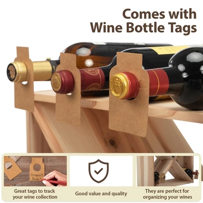 Itopfox 24 Bottle Wine Rack Holder Compact Cellar Cube Bar Storage Kitchen Decor Wood Display Home, Natural 3 Itopfox 24 Bottle Wine Rack Holder Compact Cellar Cube Bar Storage Kitchen Decor Wood Display Home, Natural