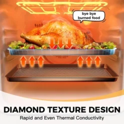 Itopfox Jelly Roll Pan With Diamond Texture Surface, Commercial Cookie Sheets For Baking, Nonstick Cooking Tray For Oven -Kitchen Chef GUEST 88754ed3 94cb 431c 8af4 50010aaf7365