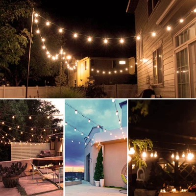 Itopfox S14 LED Outdoor String Lights, Shatterproof IP65 Waterproof For Patio, Backyard Vintage Edison Style Lights, White, Connectable, Weatherproof 6 Itopfox S14 LED Outdoor String Lights, Shatterproof IP65 Waterproof For Patio, Backyard Vintage Edison Style Lights, White, Connectable, Weatherproof - Image 5