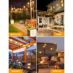 Itopfox 25FT Outdoor String Lights With 10+1 LED Dimmable Waterproof Shatterproof ST38 Retro Edison Bulbs For Balcony Yard, Black -Kitchen Chef GUEST 8934d182 430a 4609 a065 d94ce77eed66