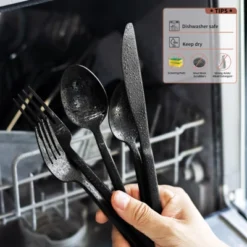 Itopfox 45-Piece Forged Stainless Steel Flatware Set With Utensil-Serving Set, Silverware For 8, Matte Satin Finish, Dishwasher Safe -Kitchen Chef GUEST 896e2c17 a700 4895 a026 389715b8e893