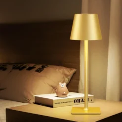Itopfox Gold Cordless Touch Lamp: 3 Color Stepless Dimming, Waterproof Wireless Portable Desk Light For Indoor Living Room Camping Cafe -Kitchen Chef GUEST 899df83a 6270 445c 892d 3231c0cefdb1