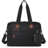 Itopfox Large Waterproof Diaper Bag Tote With Pacifier Case, Shoulder Straps & Stroller Clips For Moms And Dads, Black