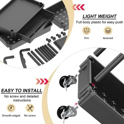Itopfox 3-Tier Rolling Cart With Removable Drawer, Sturdy Utility Organizer With Lockable Wheels For Bathroom, Kitchen, Craft, Makeup Baby Essentials 4 Itopfox 3-Tier Rolling Cart With Removable Drawer, Sturdy Utility Organizer With Lockable Wheels For Bathroom, Kitchen, Craft, Makeup Baby Essentials - Image 2