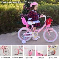 Itopfox Girls Princess Style Bike With Doll-Seat & Basket & Training Wheels For Kids Ages 2-13, Multiple Colors -Kitchen Chef GUEST 8aee0c98 82ad 4c7b 8f3a 86f317f021e9