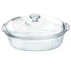 Itopfox 3Qt Glass Casserole Dish With Lid, Ribbed Oval Baking Dish For Oven & Microwave, Clear Lead-Free Covered Cookware, Deep Food Container -Kitchen Chef GUEST 8b65591a 64f3 4b69 92e2 5cb16e0ccc3a