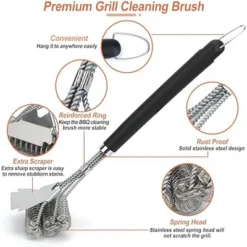 Itopfox Grill Brush With Scraper, BBQ Grill Brush With Handle, Stainless Steel Grill Grate Cleaner, Safe Grill Accessories For Grill/Smoker/Gas, Etc. -Kitchen Chef GUEST 8bac41bb 13d3 42dd b72b 3a2e67065e93