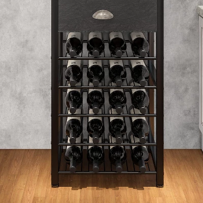 Itopfox 4-Tier Freestanding Wine Rack With Tabletop, Glass Holder, Storage Drawer For Liquor & Glasses, Industrial Style Bar Cabinet For Living Room 7 Itopfox 4-Tier Freestanding Wine Rack With Tabletop, Glass Holder, Storage Drawer For Liquor & Glasses, Industrial Style Bar Cabinet For Living Room - Image 5