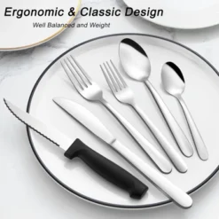 Itopfox 72-Piece Silverware Set For 12 With Steak Knives, Stainless Steel Cutlery Set Includes Forks, Spoons, Dishwasher Safe For Home & Restaurant -Kitchen Chef GUEST 8c9b84c9 1f88 4595 918e 1dbfa284b854