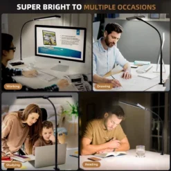 Itopfox LED Desk Lamp For Home Office, Eye-Care Architect Light With Clamp, Smart Double Head Computer Monitor Table Clip Lamp, Adjustable Flexible -Kitchen Chef GUEST 8cf2204d d7cd 40bb ad06 453d7da62d45