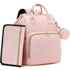 Itopfox Pink Diaper Backpack For Baby Girls - Baby Shower Gifts, Quilted With Changing Pad, Pacifier Case, Insulated Pockets 35L Large Capacity -Kitchen Chef GUEST 8d35b714 9a67 4528 a056 4ddd67ffef3f